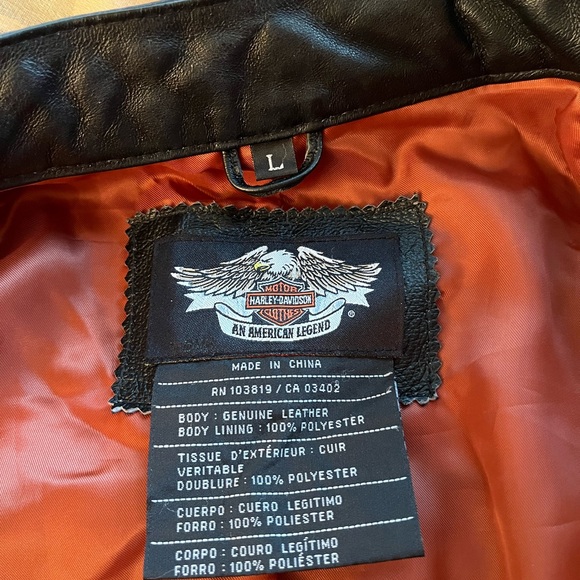 Women’s Harley Davidson Leather Jacket. L - Picture 3 of 8